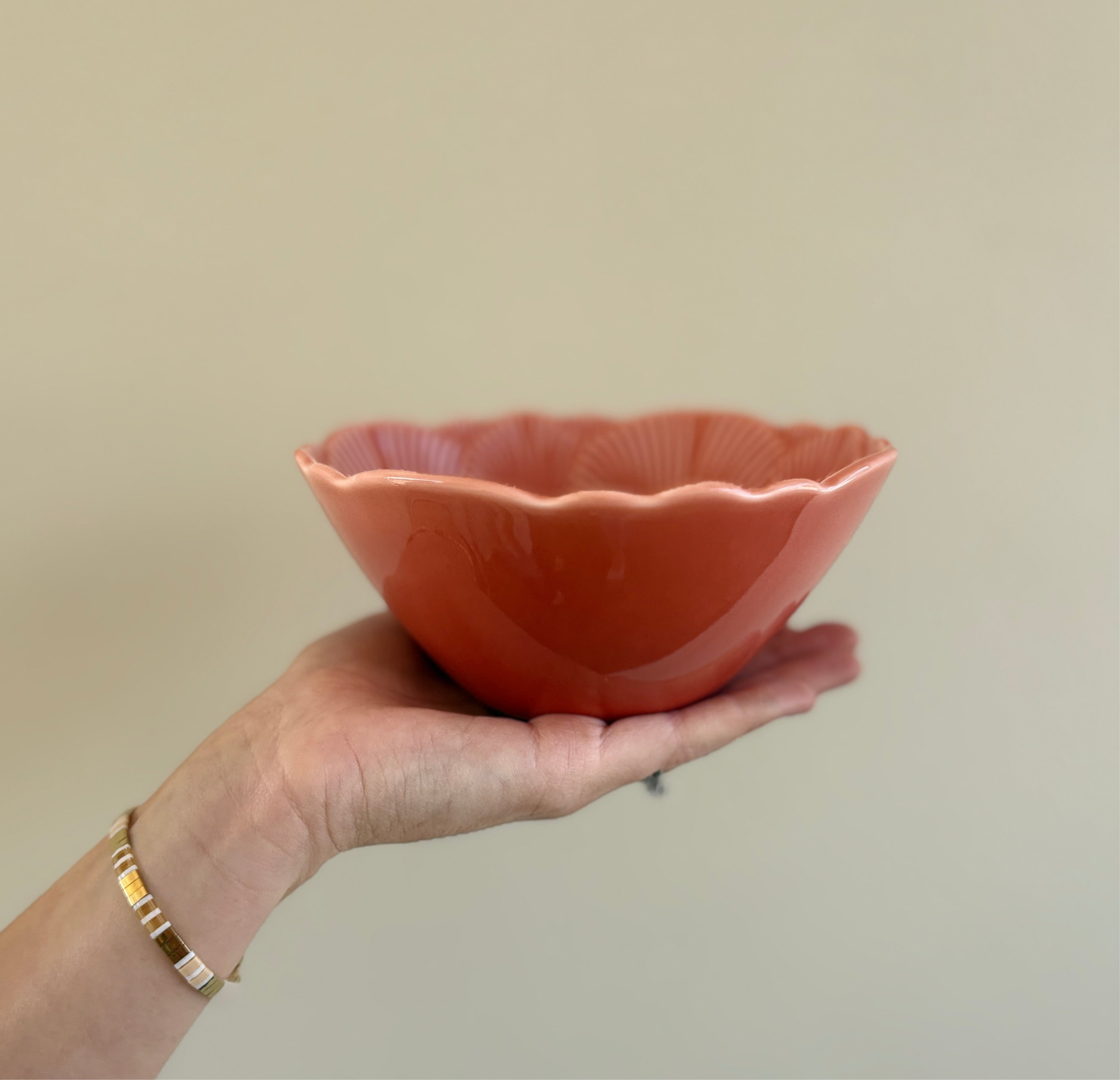 Pink ceramic bowl