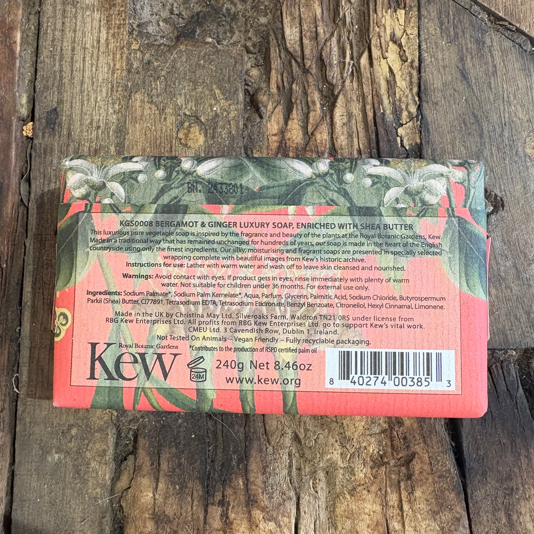Kew Gardens Bergamot & Ginger Soap