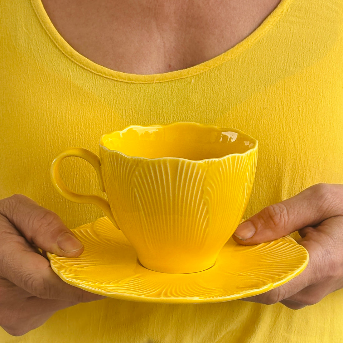 Yellow Flora Cup and Saucer
