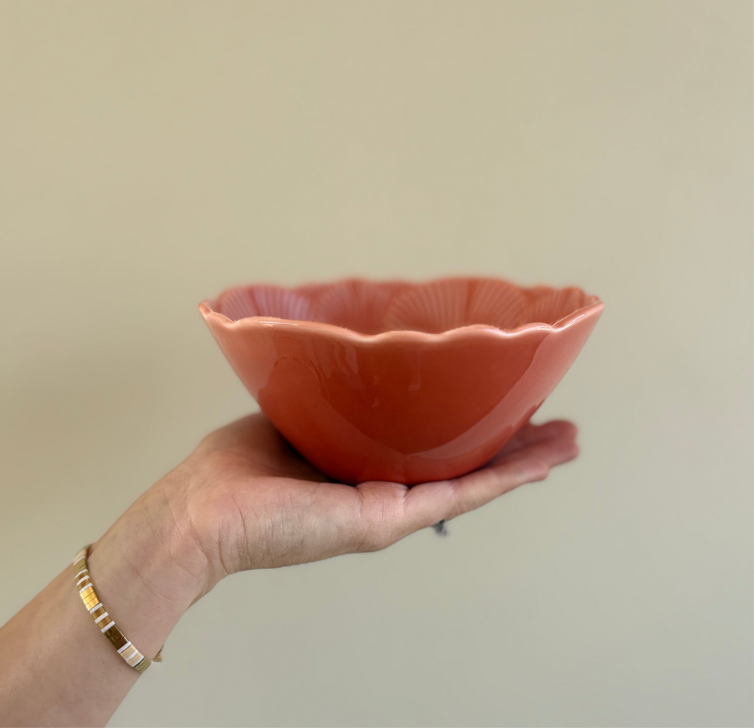 Pink ceramic bowl