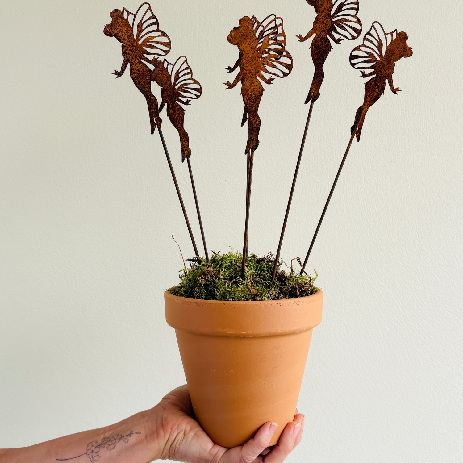 Standing rusty Garden fairy stake