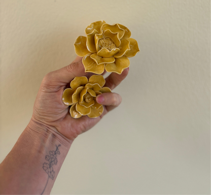 Yellow ceramic flowers