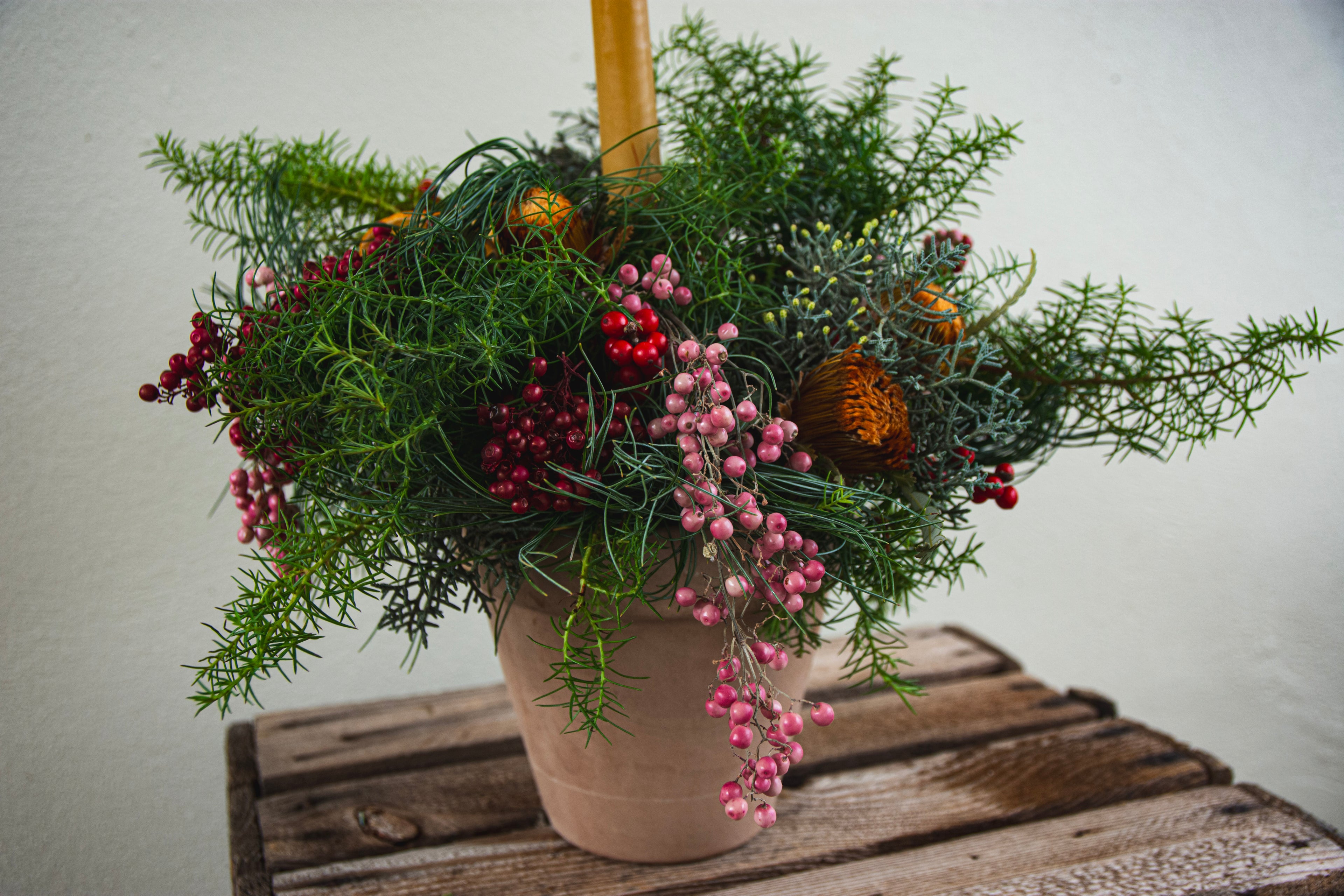 Christmas Berries Table arrangement