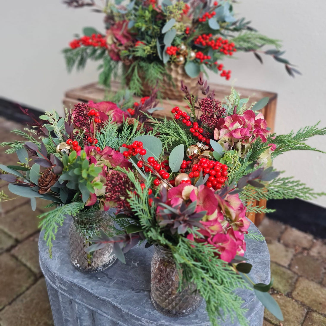 Deck the Halls Bud Vase Trio