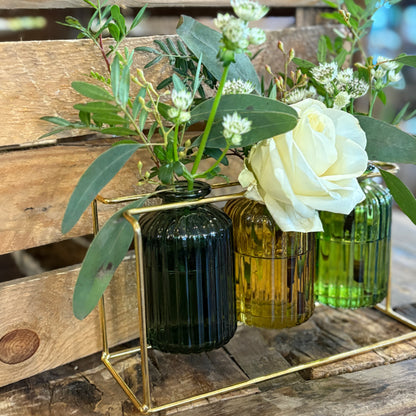 Forest Green Sunset Trio Vases