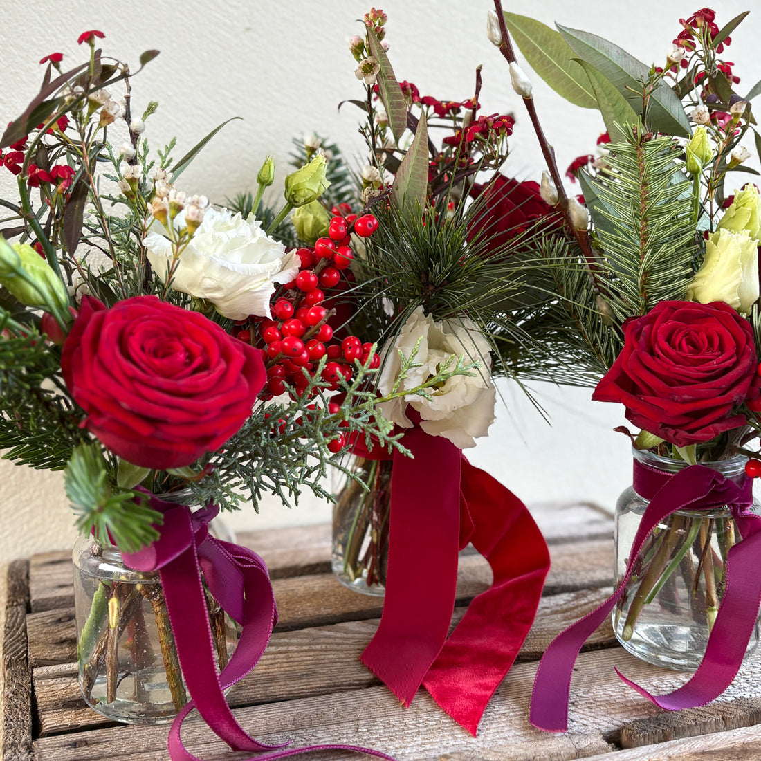 Deck the Halls Bud Vase Trio