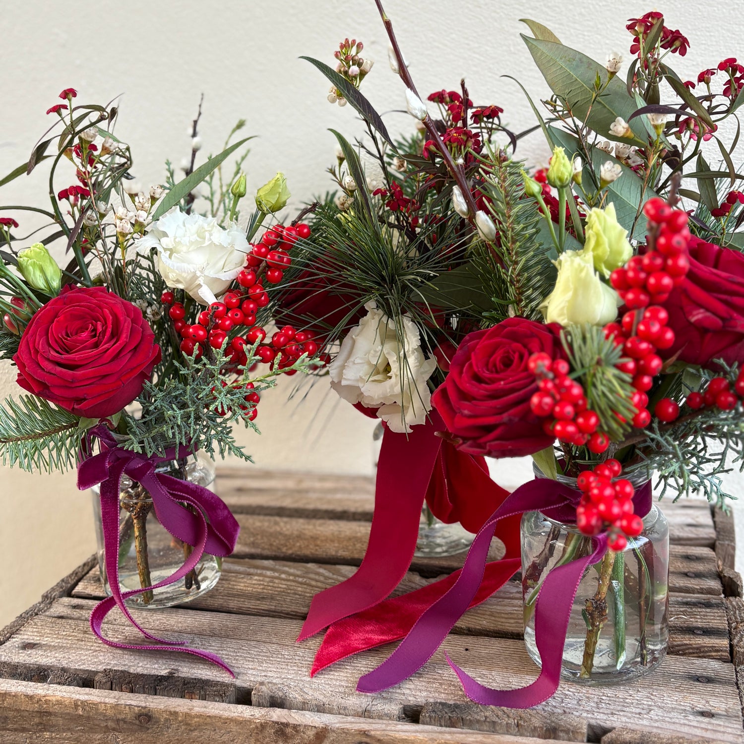 Deck the Halls Bud Vase Trio