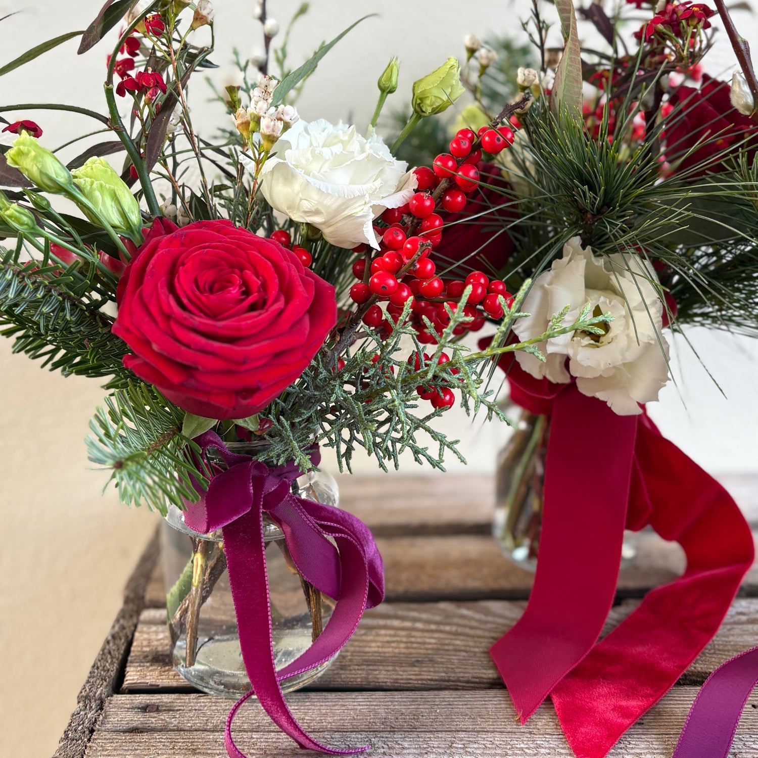 Deck the Halls Bud Vase Trio