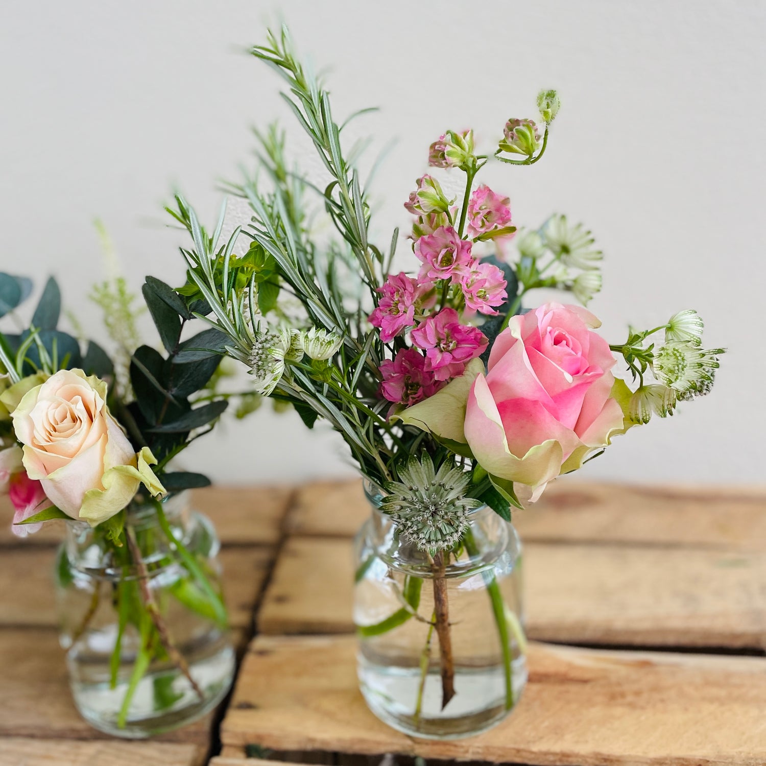 Cotton Candy Trio of Bud Vases