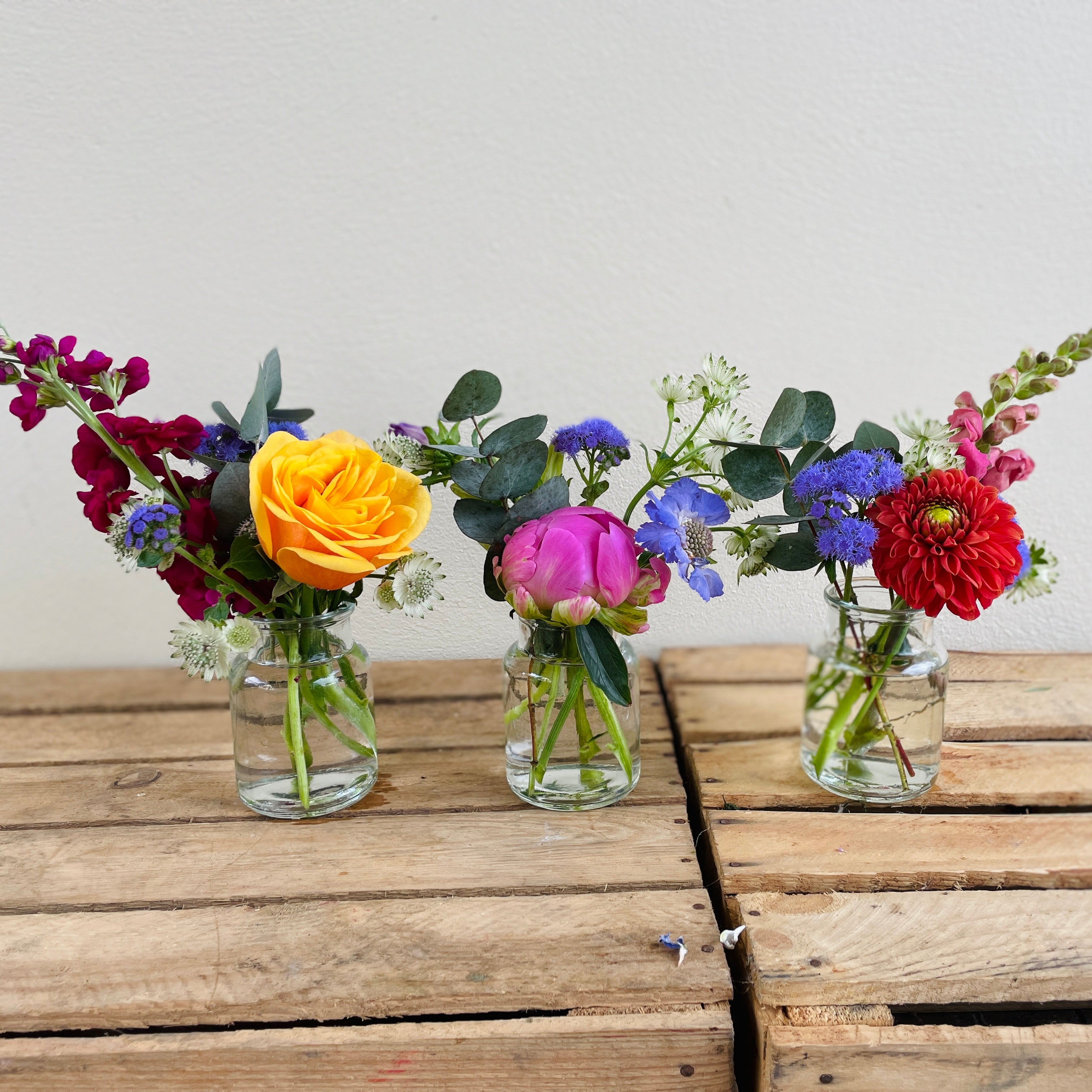 Sunshine Bloom Trio of Bud Vases